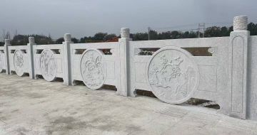 山西芝麻白河道栏杆 石材栏杆