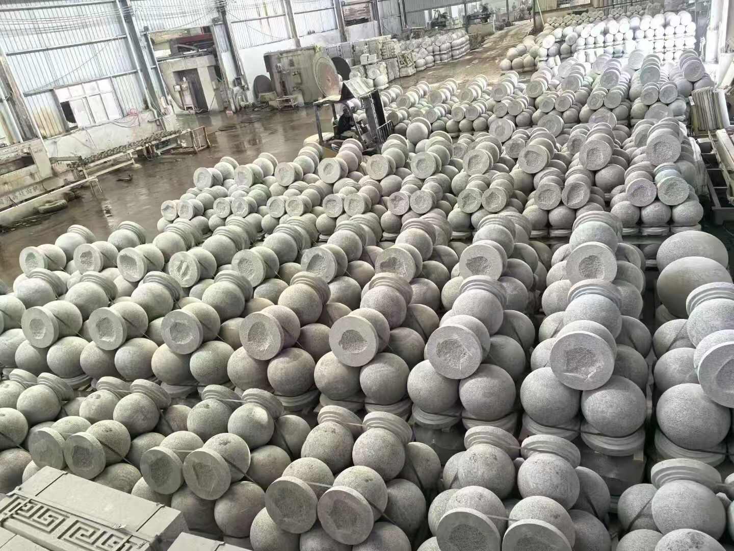 山西芝麻白圆球 石球 挡车球